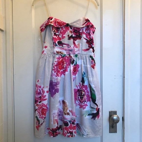 Ruby Rox Dresses & Skirts - Watercolor Floral Sundress, Cream Pink and Purple, size Medium